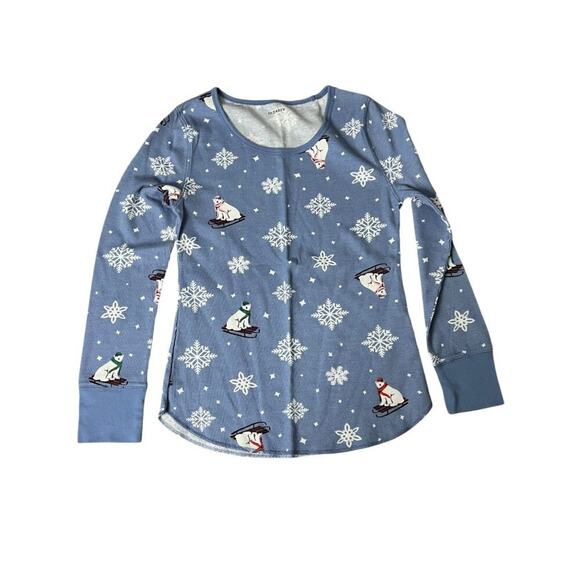 Old Navy Waffle-Knit Pajama Bears that Sleigh Womens Size Medium - Picture 2 of 9
